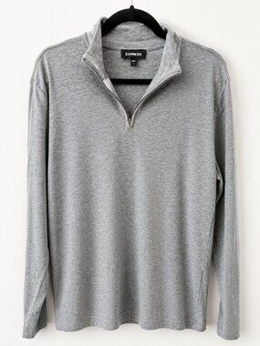 Express Men’s Small Gray Quarter Zip Pullover Shirt
